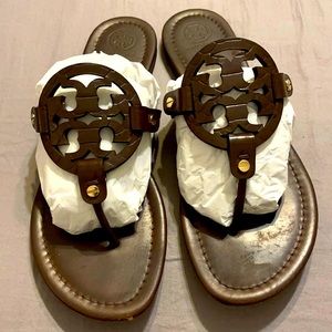 Tory Burch Miller Sandals. Size 10. Brown